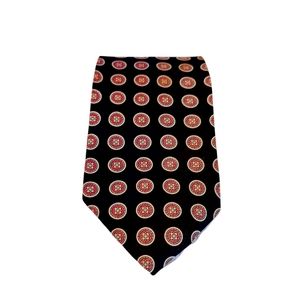 Christian Dior Monsieur Vintage silk black and red tie fabric woven in Italy